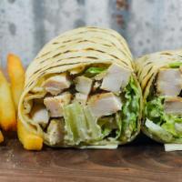 Chicken Caesar Wrap · Grilled chicken breast, romaine lettuce, Romano cheese & Caesar dressing.