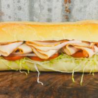 Turkey Hoagie · Sliced over roasted turkey.