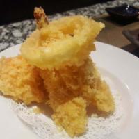 Shrimp Tempura · Shrimp and vegetables, tempura battered and deep-fried, and served with tempura sauce.