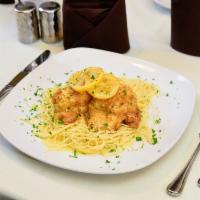Chicken Francaise · Pan-fried Egg Battered Cutlets. Topped with a White Wine, Lemon, & Butter sauce. Served with...