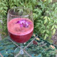 Blackberry Mule(virgin) · Blackberry Cabernet Sorbet, Passion Fruit, Lime, Soda
