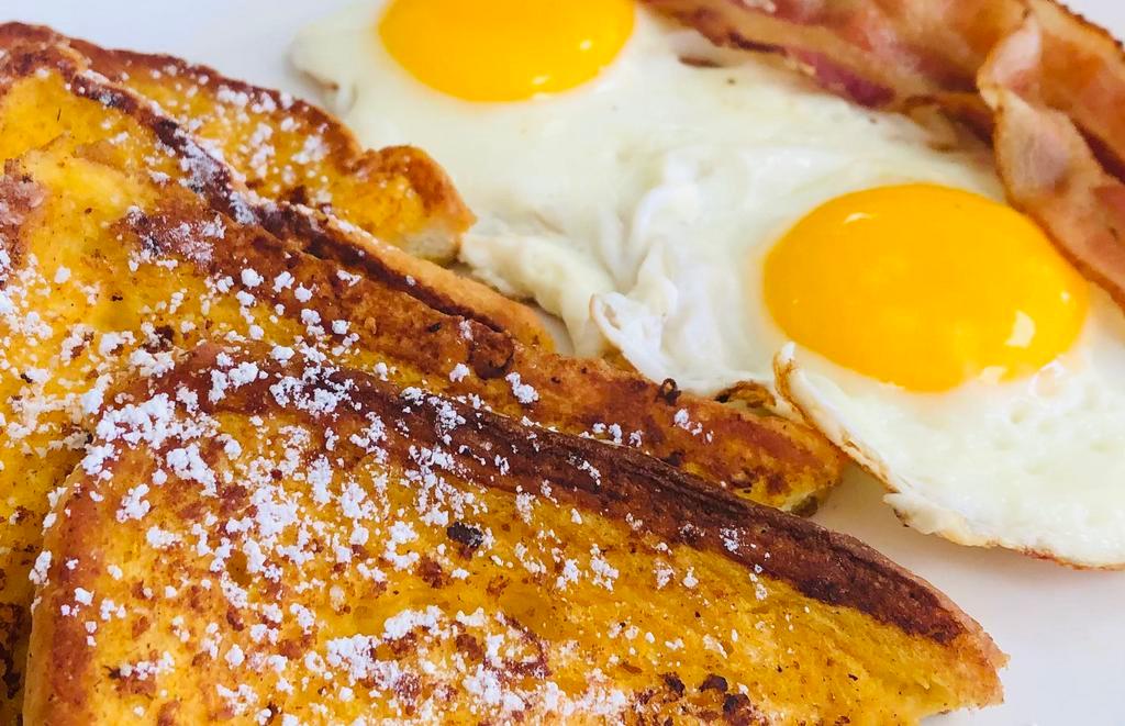 French Toast with Two Eggs Plate · 