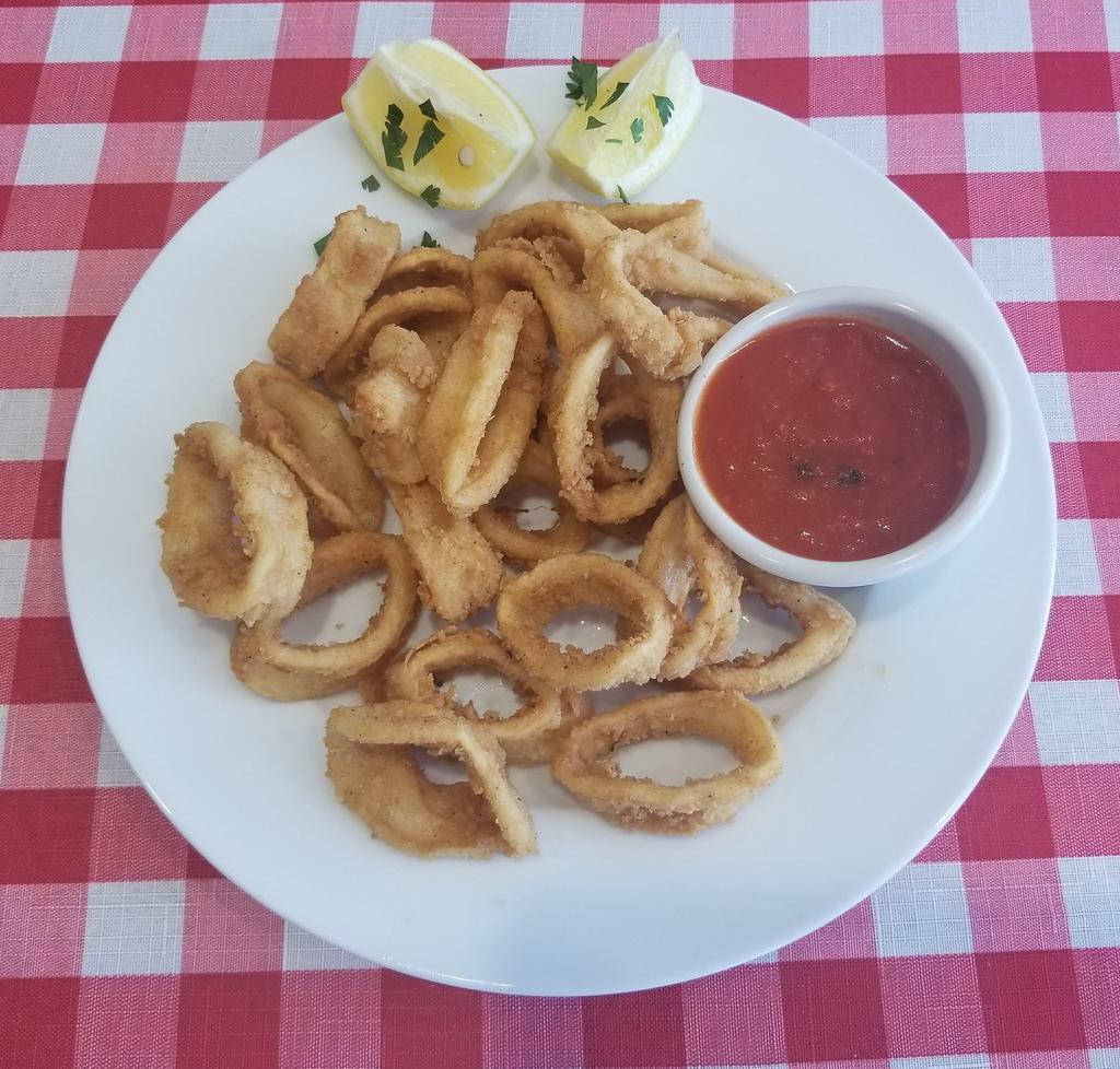 Fried Calamari · Served with spicy marinara sauce.