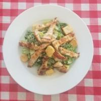 Caesar Salad · Romaine lettuce, croutons, grated Parmesan cheese and creamy Caesar dressing. Add chicken fo...