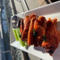 Wings · Choice of Lemon Pepper rub, Buffalo sauce, BBQ sauce.  Comes with ranch dressing and celery ...