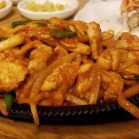 5. Chicken Bulgogi · Spicy. Chicken thighs in a spicy marinade.