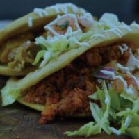 Gordita · 1 thick fried tortilla filled with your choice of meat. Served with lettuce, queso fresco, c...