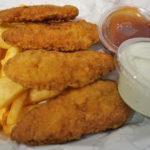 Chicken Strips with Fries Plate · Deep fried tossed in 1 of our sauce with a side of ranch.