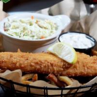 Everyday Fish Fry · Yuengling battered 11 oz. Haddock with french fries and coleslaw. Served with a side of tart...