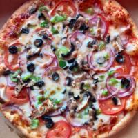 Garden Special Pizza · New York style. Mushroom, onions, peppers, tomatoes, olives. 