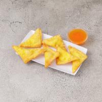 Crab Rangoon (6 Pieces) · Fried cheese wontons served with a sweet chili sauce.