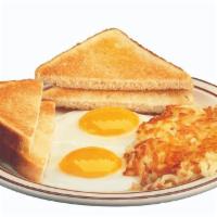 Classic Breakfast · Two eggs and freshly grilled hashbrowns.