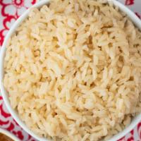 Side Brown Jasmine Rice · It's Brown Jasmine rice cooked in water. (V/VG)
