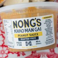 16 oz. Nong's Peanut Sauce · Gluten free. Galangal, lemongrass, garlic, shallots, cilantro, lime juice, tamari, red curry...