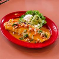 Fajita Burrito · Flour tortilla stuffed with choice of meat, rice, beans, grilled onions and green peppers to...