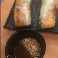 A3. Grilled Chicken Spring Rolls · 2 pieces. Fresh and comes with peanut sauce on the side.