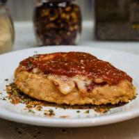 Chicken Parmesan · Breaded and tender, topped with mozzarella cheese. Served with spaghetti. Dante favorites.