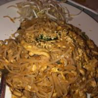 Pad Thai Noodle · Topped with crushed peanut. 