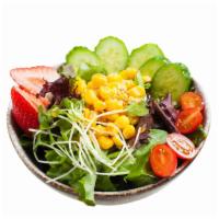 Green Salad · corn. cucumber. spring mix. mustard soy dressing