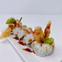 Spider Roll · In: deep-fried soft shell crab, cucumber, and avocado.