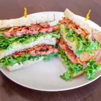 13. The VinGriss Sandwich · Triple Decker of bacon, lettuce, tomato and avocado.
(Can also choose roll for bread choice ...