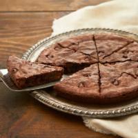 Pizza Brownie · A delectable chocolate chip brownie made into an 8