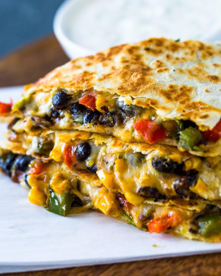 Veggie Quesadilla Lunch · Grilled with mushroom, olive, onion, and tomato, jalapeno over melted cheddar cheese.