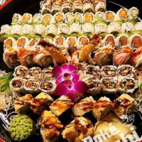 H1. Roll Party Tray A · 76 pieces: 10 regular rolls and 2 special rolls.
