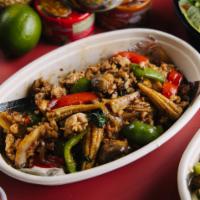 28. Thai Spicy Basil Stir Fry · Bamboo shoots, basil, mushrooms, baby corn, white onions, bell peppers, garlic.