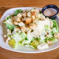 Rome Salad · Grilled chicken breast, romaine, focaccia croutons, Parmigiano and Caesar dressing.