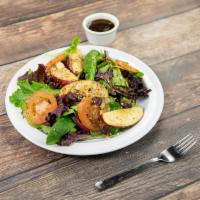 Harvest with Pear and Almonds Salad · Mixed greens, dried cranberies, tomatoes, sliced pear and almonds, fat free balsamic. Fresh ...