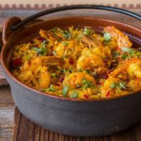 Shrimp Biryani · Flavored basmati rice, whole spices, and garden herbs.