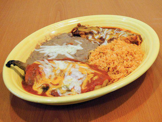 #11 Chile Relleno and Beef Tostada Combo · 