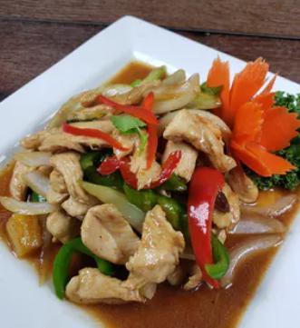 Ginger Sauce · Brown sauce, gingers, onions, bell pepper, celery, shiitake mushroom, pineapple and spring onion.