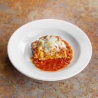 Lasagna · Our homemade lasagna is baked with noodles, meats, cheese and sauce.