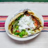  Gyro · Lettuce, tomato, onion, choice of beef, chicken, lamb or falafel and gyro sauce.