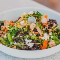 Vegetable Salad · Mixed Greens / Snap Peas / Charred Cauliflower / Baby Carrots / Purple Radish / Chopped Pist...