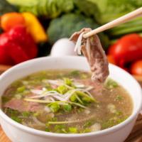 1. Rare Steak Soup · Savory soup made from cow meat. 