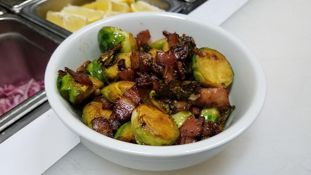 Caramelized Brussels Sprouts with Crispy Pancetta · 