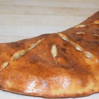 Calzone · Whole milk ricotta and mozzarella. Served with a side of sauce.