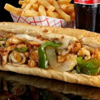 Teriyaki Chicken Sub · Golden grilled chicken strips, caramelized onions, grilled mushroom, grilled green pepper, a...