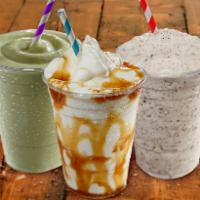 Shakes · 16 oz. cup choice of flavor: vanilla, chocolate, strawberry, mango,  oreo cookie, and coffee.