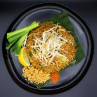 FR1. Pad Thai · Sauteed rice noodles, egg, bean sprouts, scallion and crushed peanuts in a tamarind sauce. G...