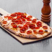 Old School Pepperoni Pizza · Charred pepperoni, pulled mozzarella and San Marzano tomato.