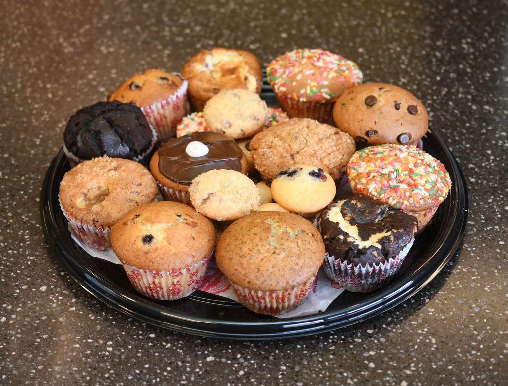 Jumbo Muffin 12 Pack · If you would like multiples of a certain flavor and/or combination, please indicate the quantity of each in the Special Instructions. Includes choice  up to 10 mini muffins.