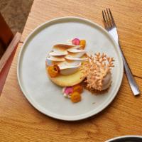 TARTE AU CITRON · candied kumquats, toasted meringue
