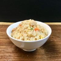 Umami Chicken Fried Rice · Grilled chicken, rice, egg and chopped vegetables, garlic sauce.