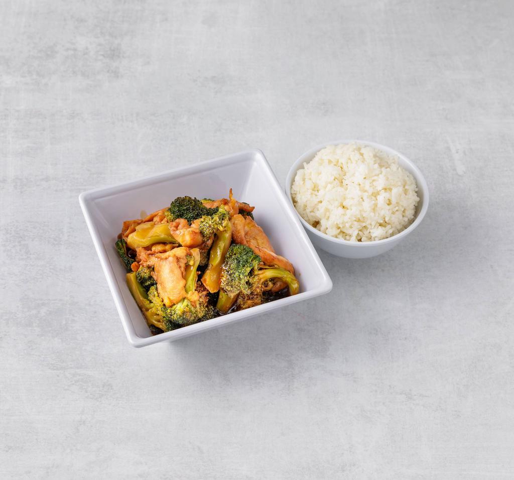 78. Chicken with Broccoli · With white rice.