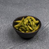 Edamame · Steamed Japanese soy beans.