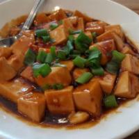 Ma Po Tofu · Soft tofu in Szechuan style spicy sauce. Hot and spicy.
